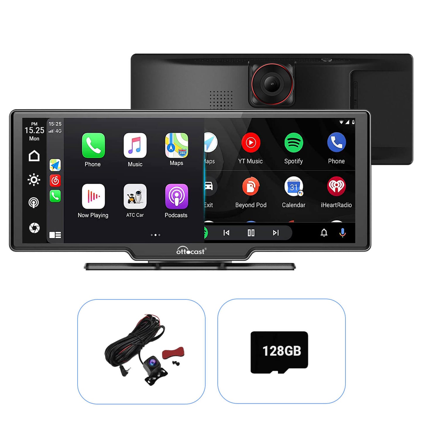 Pantalla portátil de 10" para auto con Apple CarPlay y Android Auto