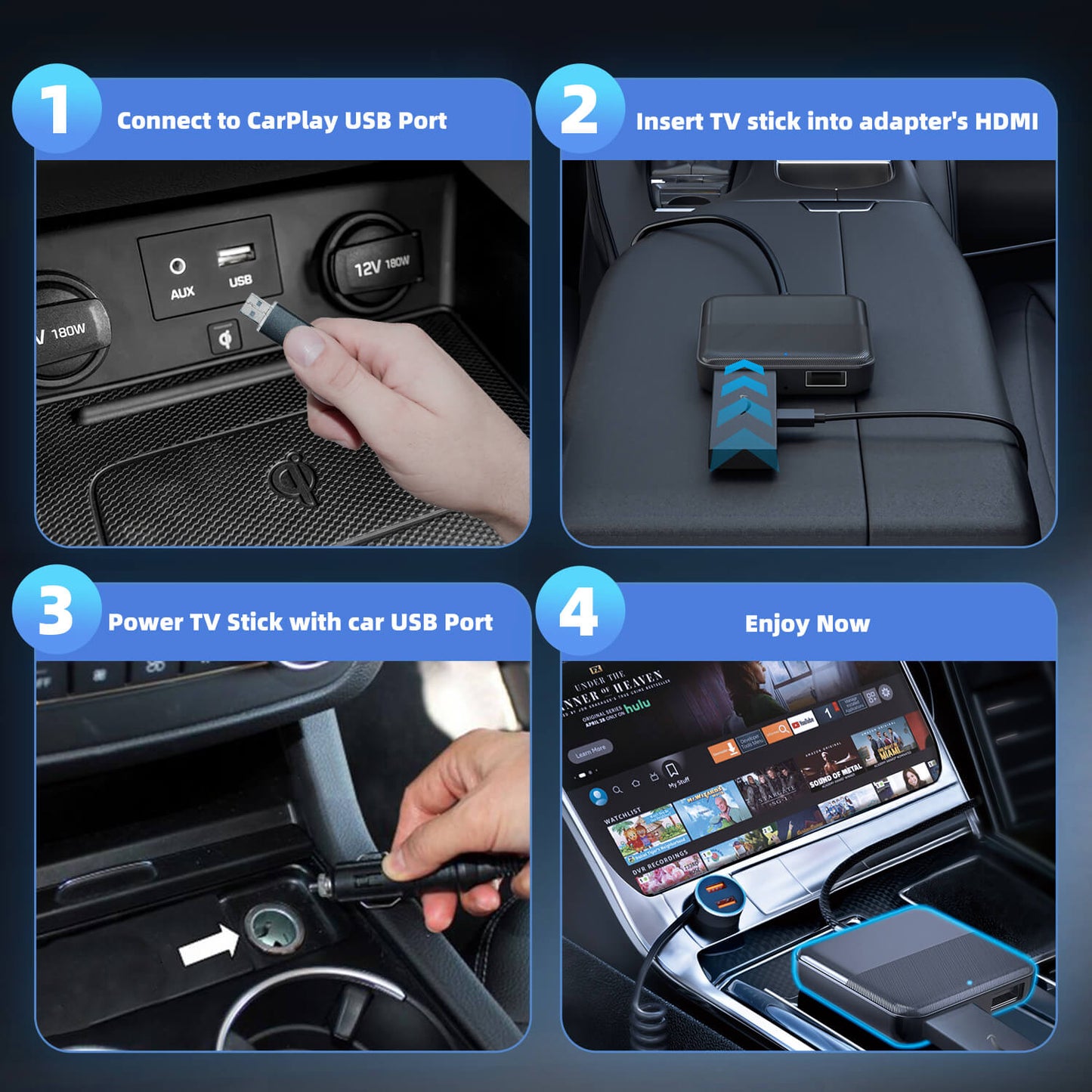 Car TV Mate - Convertidor de TV para auto compatible con Fire TV Stick