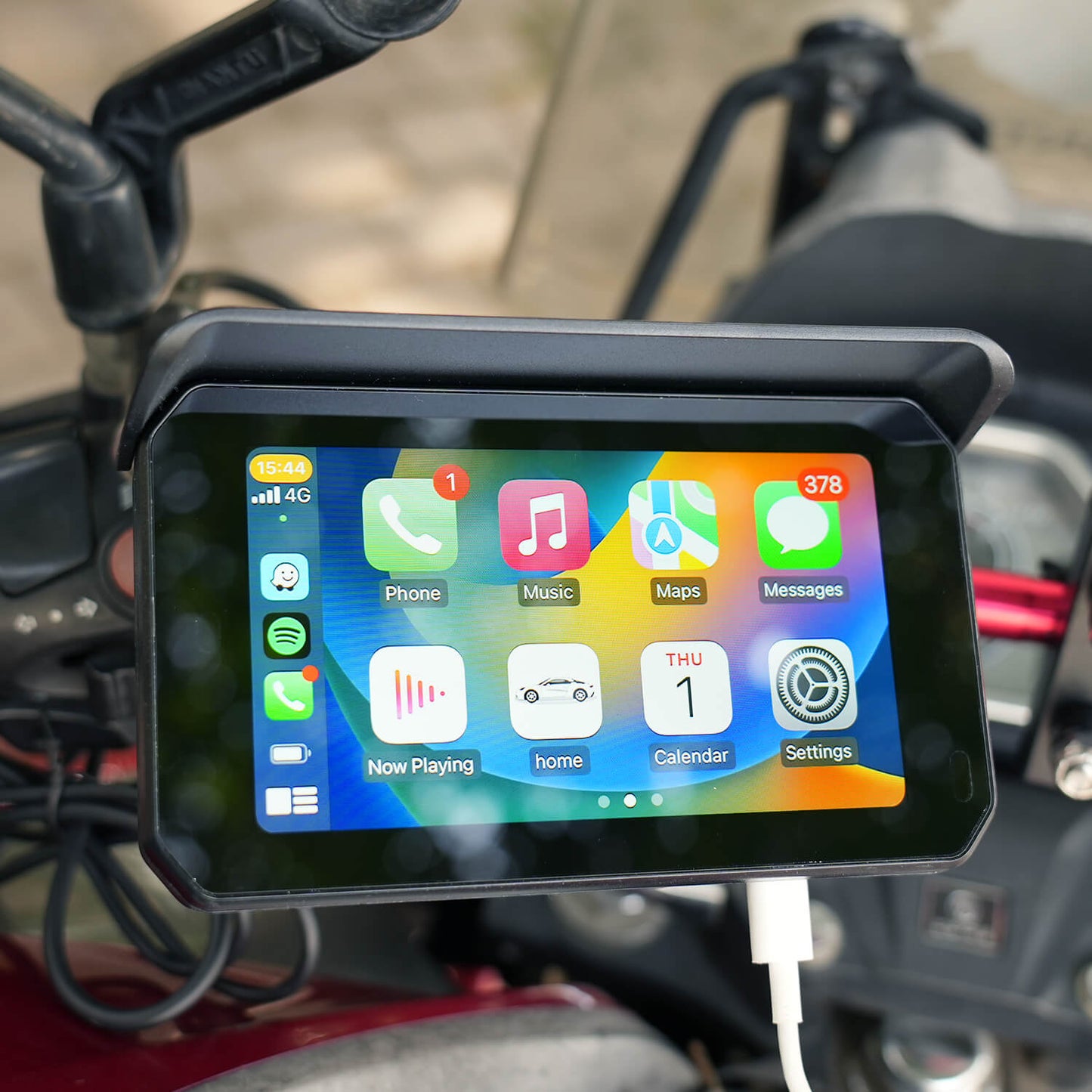 CarPlay Lite C5 SE Pantalla portátil para motocicleta con GPS | CarPlay/Android Auto inalámbrico