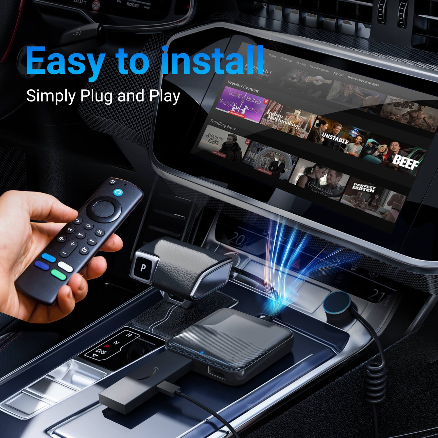 Car TV Mate - Convertidor de TV para auto compatible con Fire TV Stick