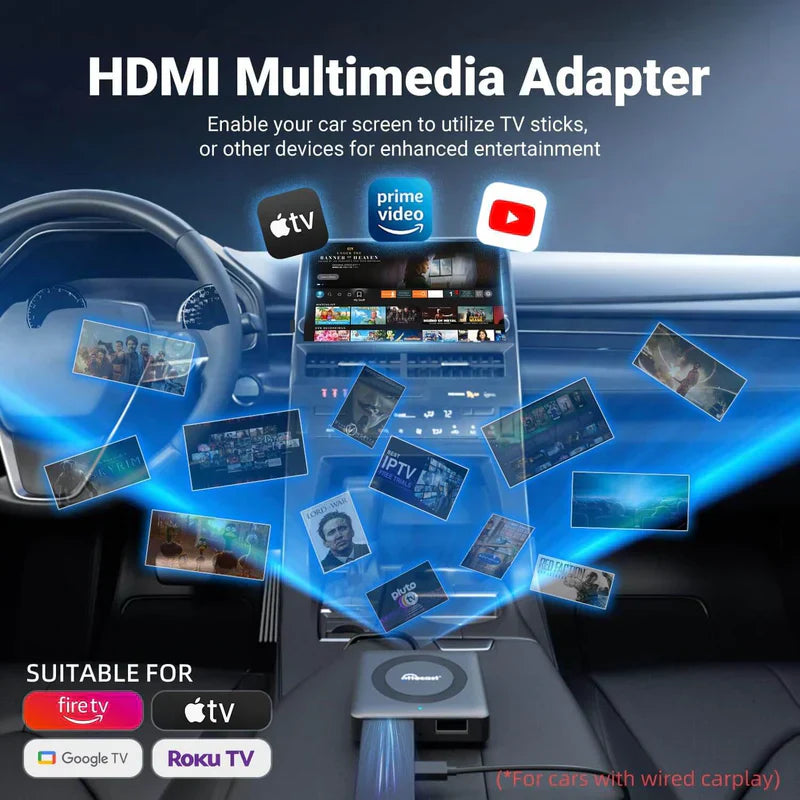 Car TV Mate Adaptador HDMI Multimedia y CarPlay Inalámbrico