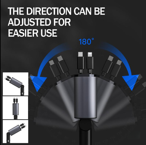 Cargador de auto retráctil 4 en 1 con cable