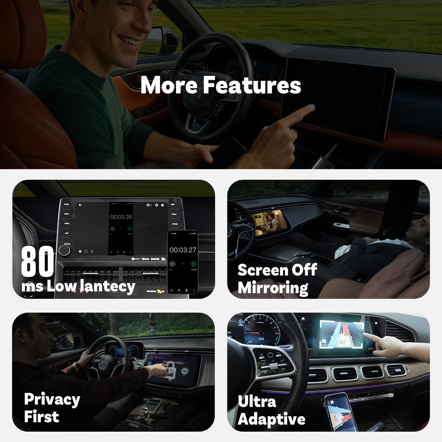 Mirror Touch |Screen Mirroring+Bi-Directional Control+Wireless CarPlay