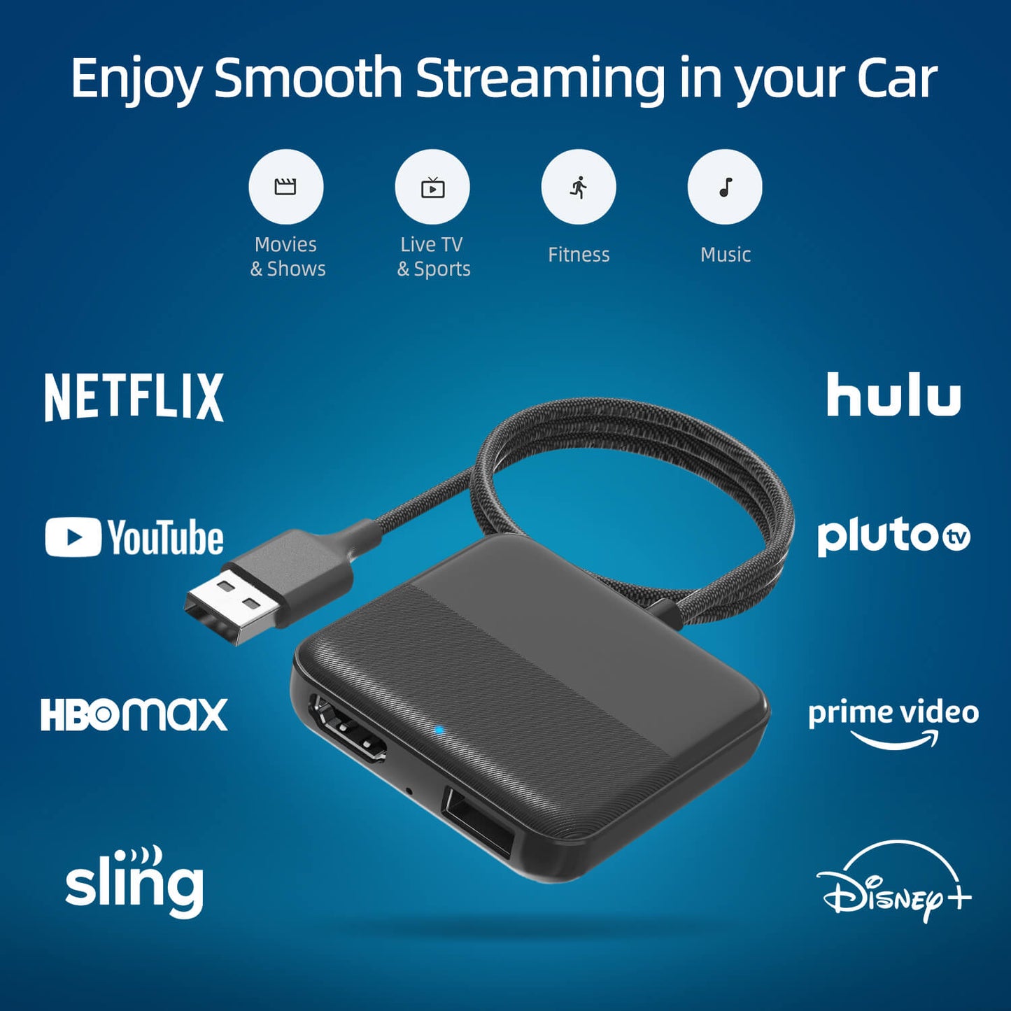 Car TV Mate - Convertidor de TV para auto compatible con Fire TV Stick