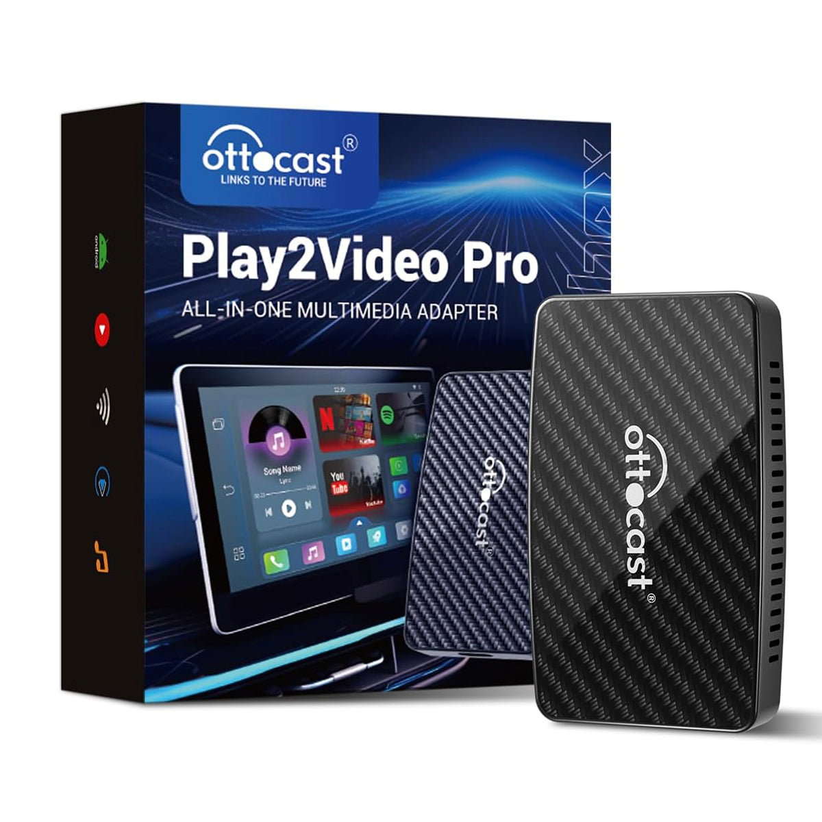 Play2Video Pro | Netflix, YouTube, Prime Video y CarPlay/Android Auto inalámbrico