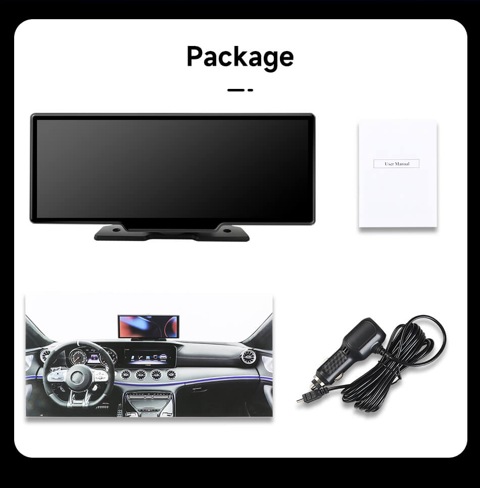 Pantalla portátil de 10" para auto con Apple CarPlay y Android Auto