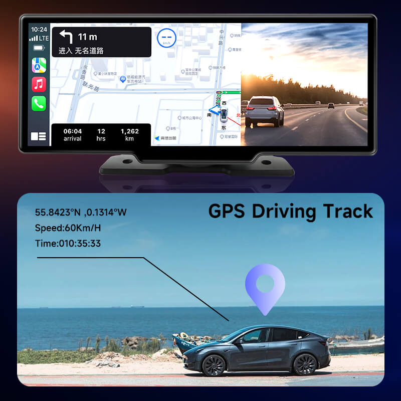 Pantalla portátil de 10" para auto con Apple CarPlay y Android Auto
