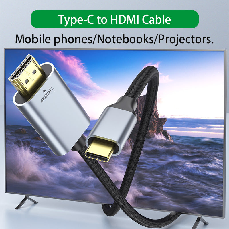 Cable Type-C a HDMI para iPhone 15 Series, MacBook Pro/Air, iPad Pro, Series Android