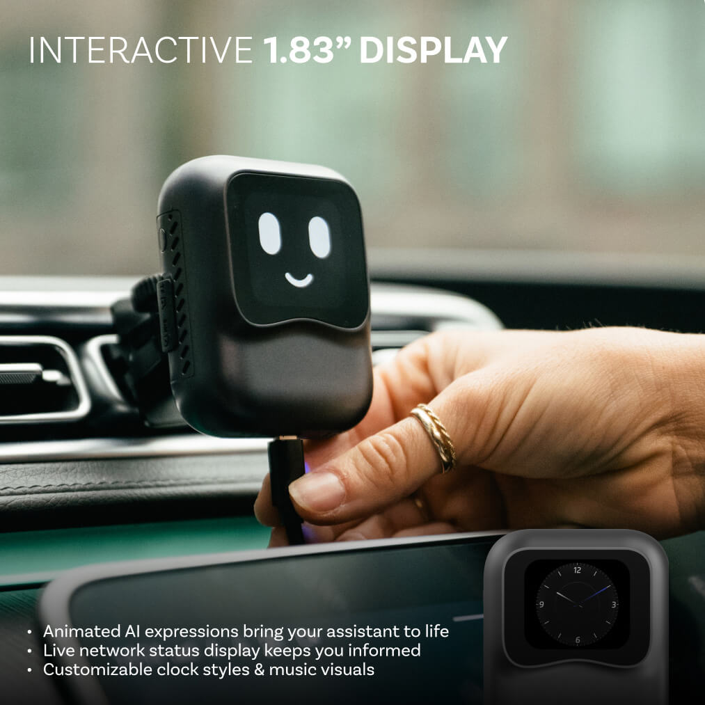 Ottocast - NanoAi | Conversación AI + App Store + pantalla de 1,83 pulgadas + CarPlay inalámbrico y Android Auto