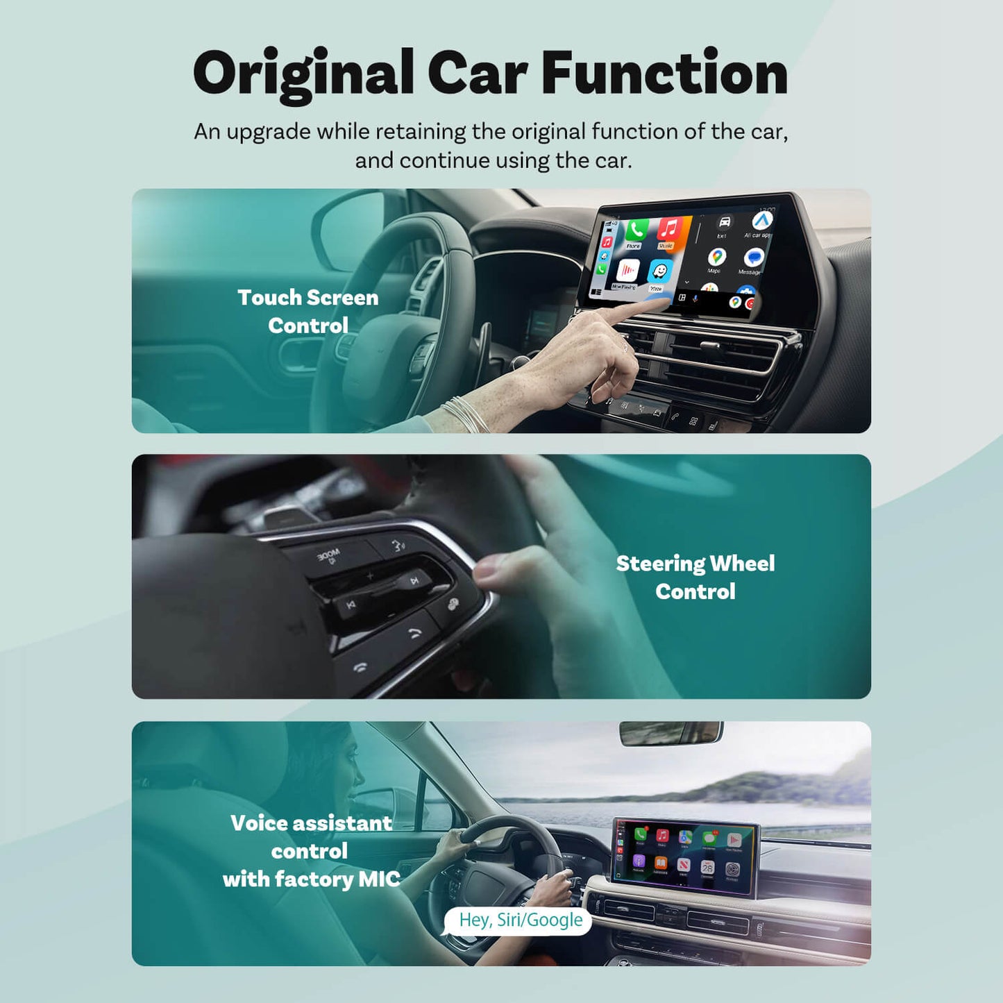 Ottocast Mini | CarPlay inalámbrico + Android Auto + Cambio con un solo clic