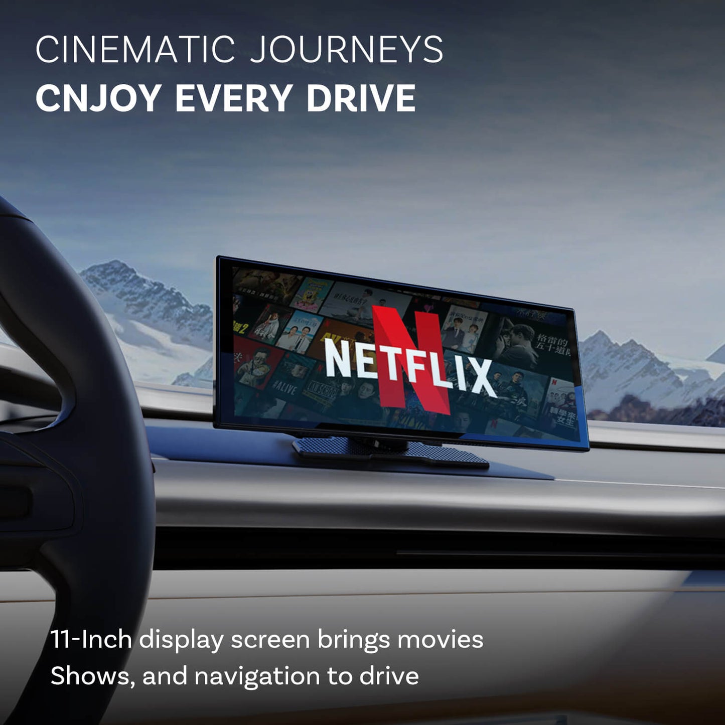 Ottocast ScreenFlow Pantalla portátil para auto | Netflix, YouTube, Prime Video y CarPlay/Android Auto inalámbrico