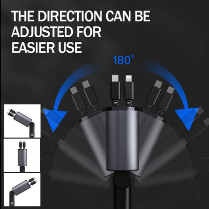 Cargador de auto retráctil 4 en 1 con cable