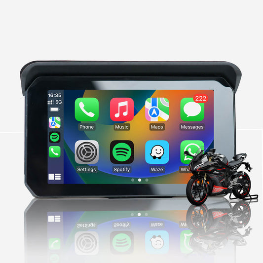 CarPlay Lite C5 SE Pantalla portátil para motocicleta con GPS | CarPlay/Android Auto inalámbrico