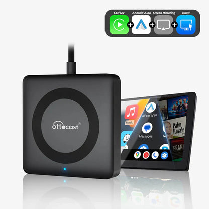 Car TV Mate Pro | Streaming HDMI + Fire TV Stick + Screen Mirroring + CarPlay y Android Auto Inalámbricos