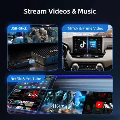 Play2Video Pro | Netflix, YouTube, Prime Video y CarPlay/Android Auto inalámbrico