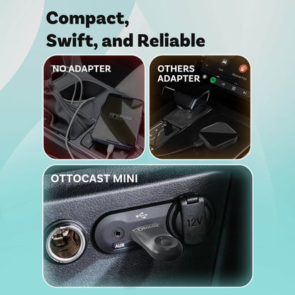 Ottocast Mini | CarPlay inalámbrico + Android Auto + Cambio con un solo clic